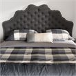 Bowery Hill Modern Fabric Tufted Queen Panel Headboard in Gray