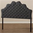Bowery Hill Modern Fabric Tufted Queen Panel Headboard in Gray