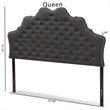 Bowery Hill Modern Fabric Tufted Queen Panel Headboard in Gray