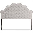 Bowery Hill Modern Fabric Tufted King Panel Headboard in Grayish Beige