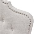 Bowery Hill Modern Fabric Tufted King Panel Headboard in Grayish Beige
