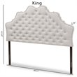 Bowery Hill Modern Fabric Tufted King Panel Headboard in Grayish Beige