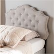 Bowery Hill Modern Tufted Twin Panel Headboard in Grayish Beige