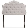Bowery Hill Modern Tufted Twin Panel Headboard in Grayish Beige