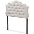 Bowery Hill Modern Tufted Twin Panel Headboard in Grayish Beige