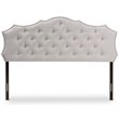 Bowery Hill Modern Tufted Full Panel Headboard in Grayish Beige