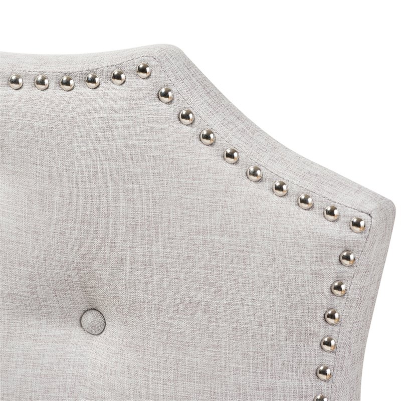 Bowery Hill Modern Tufted Queen Panel Headboard in Grayish Beige