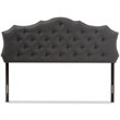 Bowery Hill Modern Tufted Queen Panel Headboard in Dark Gray