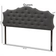 Bowery Hill Modern Tufted Queen Panel Headboard in Dark Gray