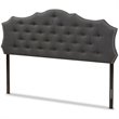 Bowery Hill Modern Tufted Queen Panel Headboard in Dark Gray