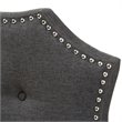 Bowery Hill Modern Fabric Tufted King Panel Headboard in Gray