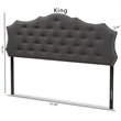 Bowery Hill Modern Fabric Tufted King Panel Headboard in Gray