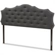 Bowery Hill Modern Fabric Tufted King Panel Headboard in Gray