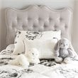 Bowery Hill Modern Tufted Twin Panel Headboard in Grayish Beige