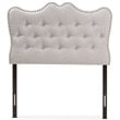 Bowery Hill Modern Tufted Twin Panel Headboard in Grayish Beige