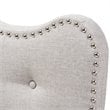 Bowery Hill Modern Tufted Twin Panel Headboard in Grayish Beige