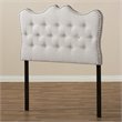 Bowery Hill Modern Tufted Twin Panel Headboard in Grayish Beige