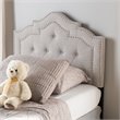Bowery Hill Modern Tufted Twin Panel Headboard in Grayish Beige