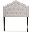 Bowery Hill Modern Tufted Twin Panel Headboard in Grayish Beige