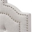 Bowery Hill Modern Tufted Twin Panel Headboard in Grayish Beige