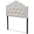 Bowery Hill Modern Tufted Twin Panel Headboard in Grayish Beige