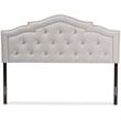Bowery Hill Modern Tufted Full Panel Headboard in Grayish Beige