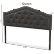 Bowery Hill Modern Fabric Tufted Queen Panel Headboard with Wood Frame in Gray