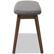 Bowery Hill Upholstered Bench in Dark Gray and Walnut Brown
