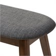 Bowery Hill Upholstered Bench in Dark Gray and Walnut Brown