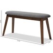 Bowery Hill Upholstered Bench in Dark Gray and Walnut Brown