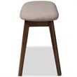 Bowery Hill Upholstered Bench in Light Gray and Walnut Brown