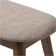 Bowery Hill Upholstered Bench in Light Gray and Walnut Brown