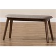 Bowery Hill Upholstered Bench in Light Gray and Walnut Brown