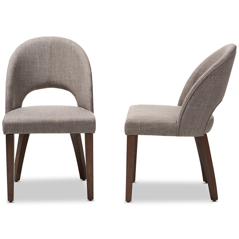 Bowery Hill Upholstered Dining Side Chair in Gray (Set of 2)