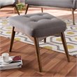 Bowery Hill Contemporary Tufted Ottoman in Gray