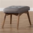 Bowery Hill Contemporary Tufted Ottoman in Gray