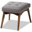 Bowery Hill Contemporary Tufted Ottoman in Gray