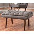 Bowery Hill Tufted Ottoman in Gray and Walnut