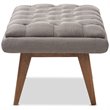 Bowery Hill Tufted Ottoman in Gray and Walnut