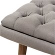Bowery Hill Tufted Ottoman in Gray and Walnut