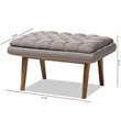 Bowery Hill Tufted Ottoman in Gray and Walnut