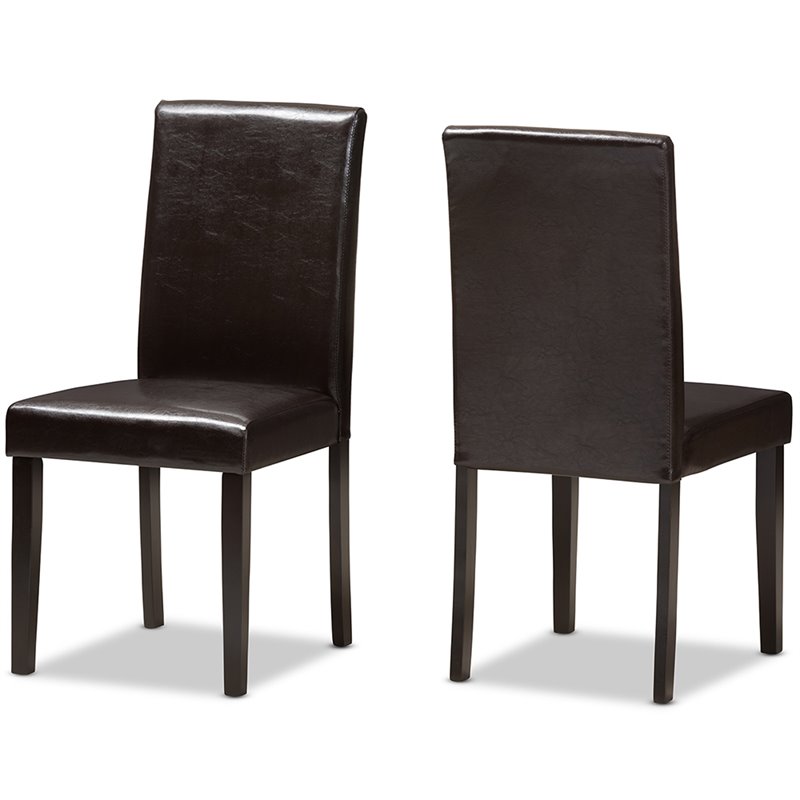 Bowery Hill Contemporary 5 Piece Dining Set in Dark Brown