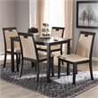 Bowery Hill Modern 5 Piece Dining Set in Beige and Dark Brown