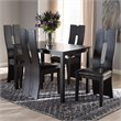 Bowery Hill Modern 5 Piece Dining Set in Dark Brown