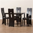 Bowery Hill Modern 5 Piece Dining Set in Dark Brown