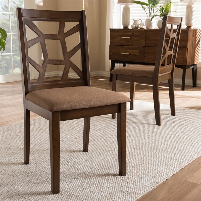 Bowery Hill Dining Side Chair in Light Brown (Set of 2)