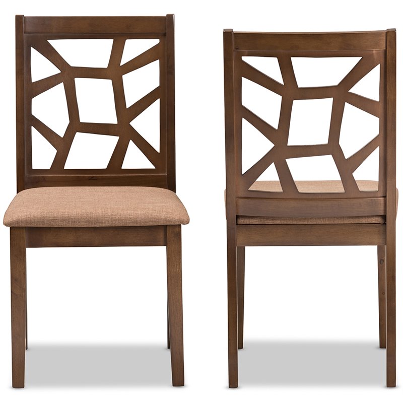 Bowery Hill Dining Side Chair in Light Brown (Set of 2)