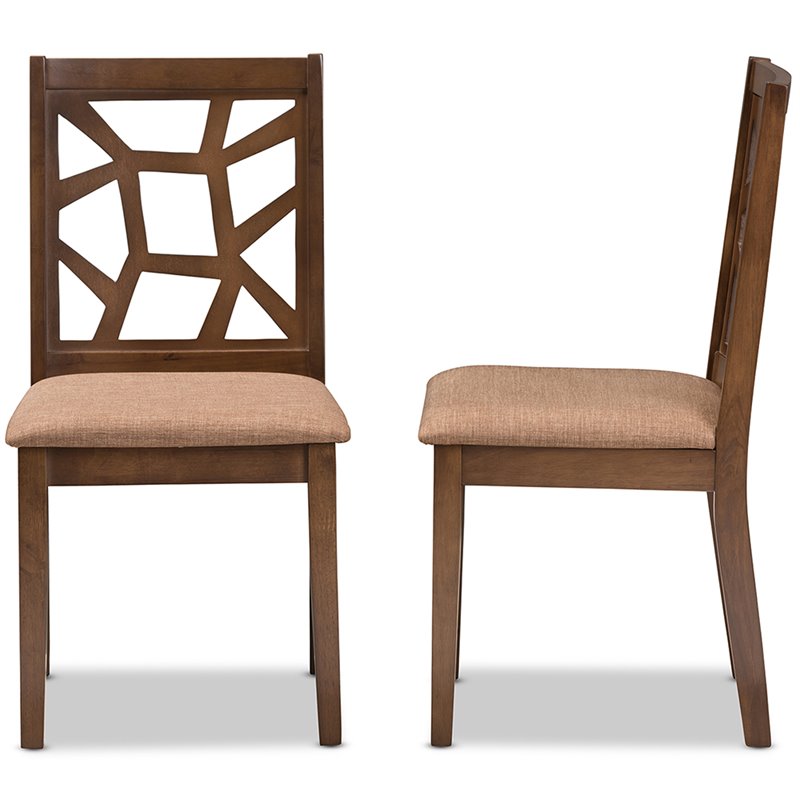 Bowery Hill Dining Side Chair in Light Brown (Set of 2)