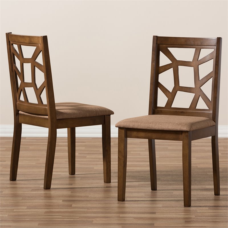 Bowery Hill Dining Side Chair in Light Brown (Set of 2)