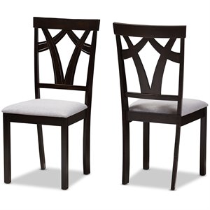 Bowery Hill Dining Side Chair in Gray and Brown (Set of 2)